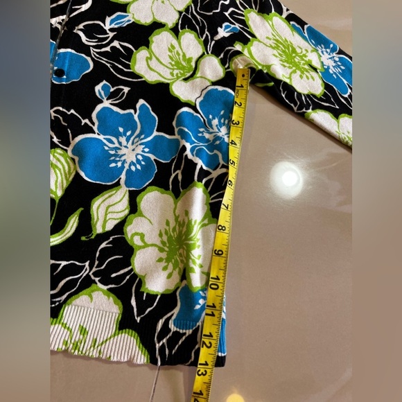 𝅺Rafaela floral multicolor sweater/ top‎ button down Cardigan size P/M - Picture 14 of 16